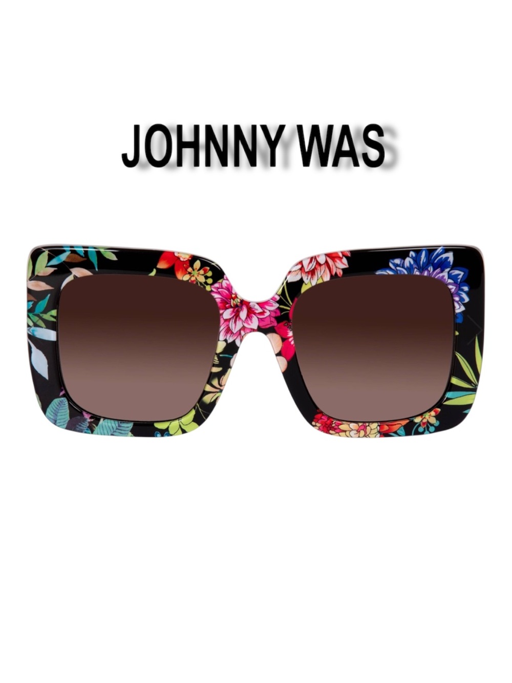Johnny Was Sutton Printed Sunglasses Dreamer Noir Boho Square Box Set NWT